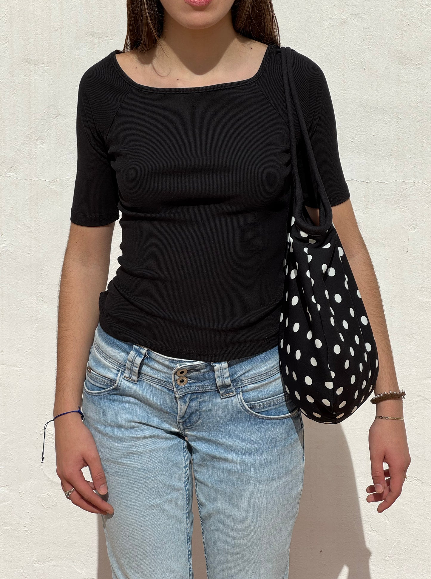 Bolso Grandma. Lunares en negro