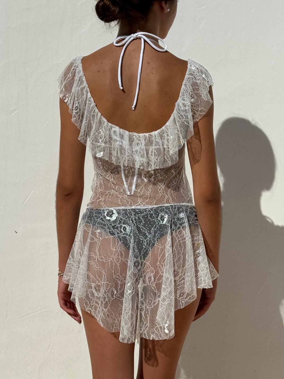 "Rocío" Vestido de encaje blanco