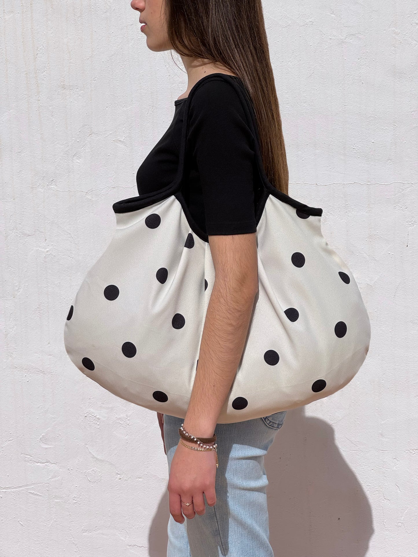 Bolso Grandma. Lunares en beige