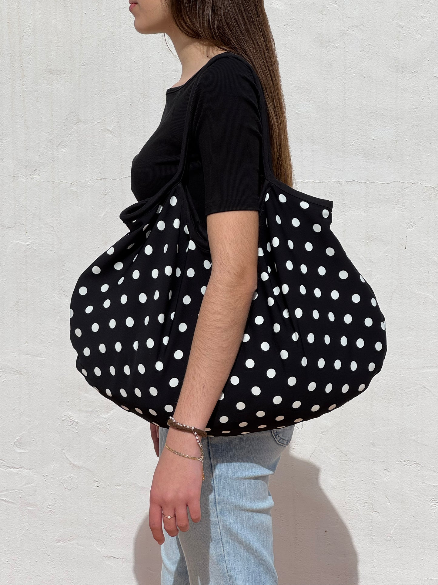 Bolso Grandma. Lunares en negro