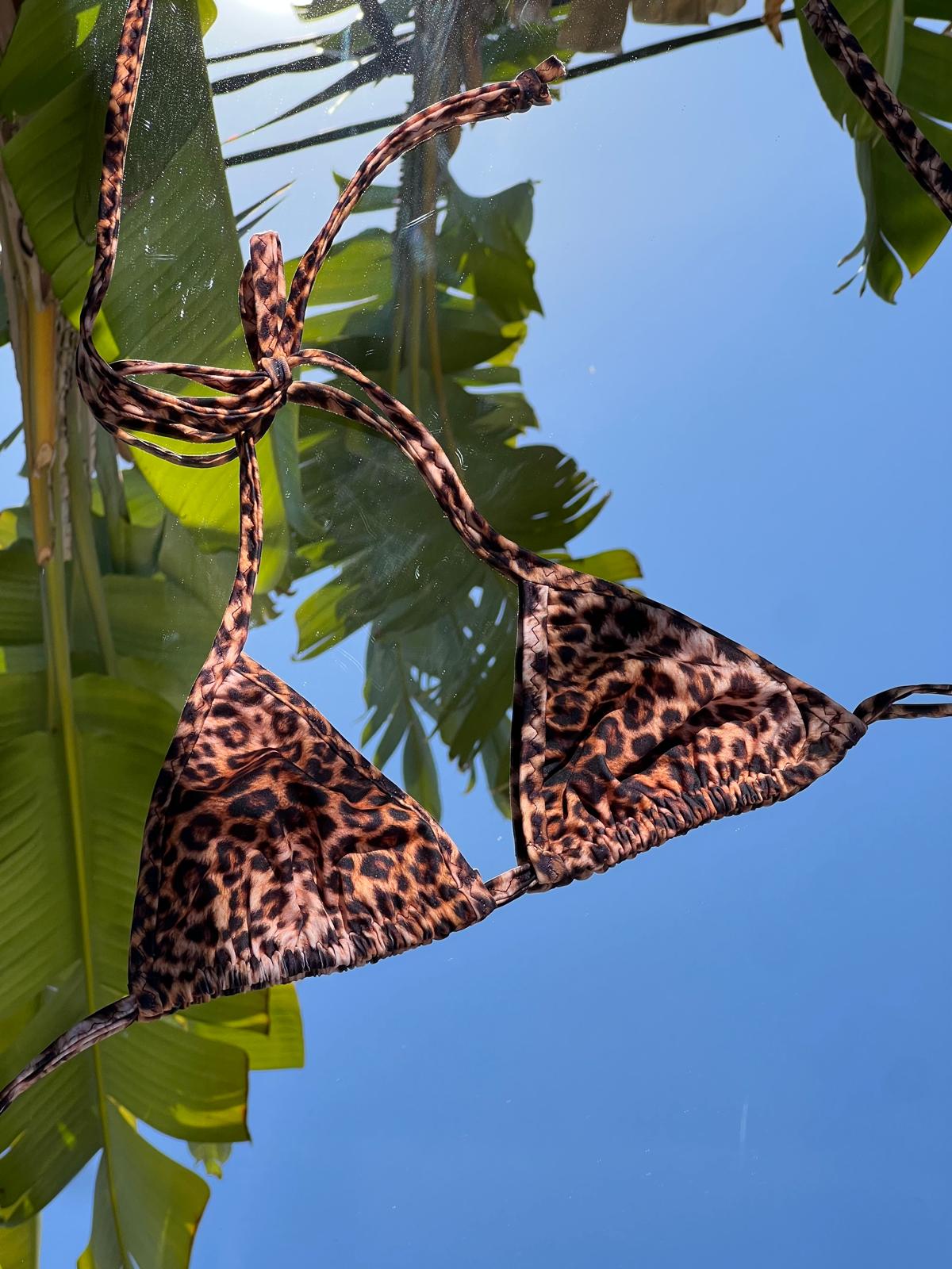 "Leopardo" Top de bikini de triángulo